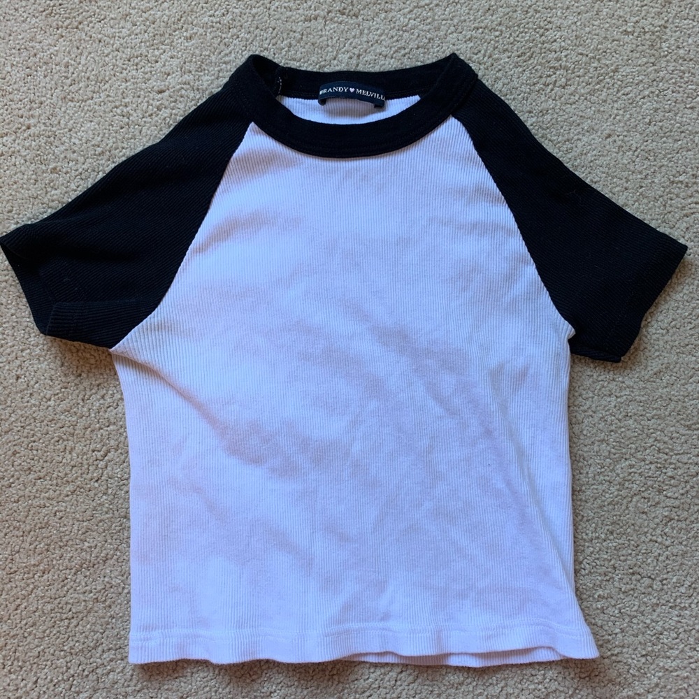 Brandy Melville baseball baby tee